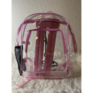 NWOT Clear Backpack Stadium Approved - Clear Mini Backpack Heavy Duty Pink